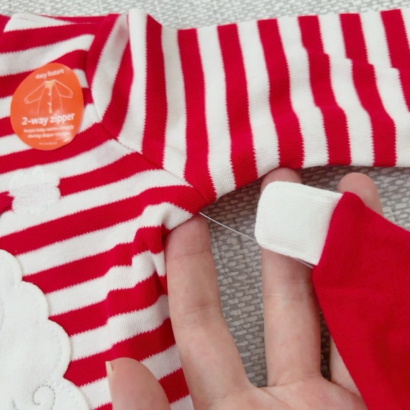 Carter’s just one you Santa striped baby sleep n’ play - Picture 3 of 6